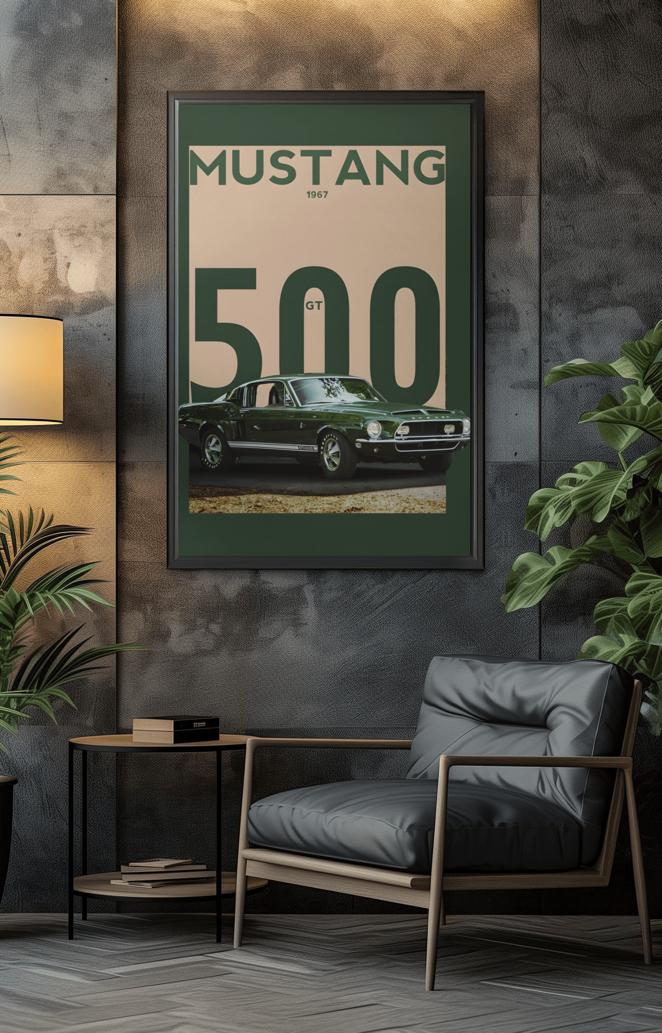 🏎️🏁Affiche Automobile Art' Emerald Encadrée - Aura Studio Déco