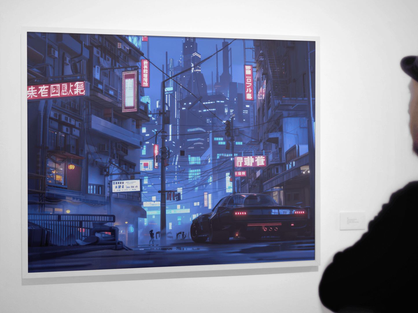 🐉🇯🇵✨ Affiche encadrée métal CLI-FI Anime Concept – Cyber Alley - Aura Studio Déco