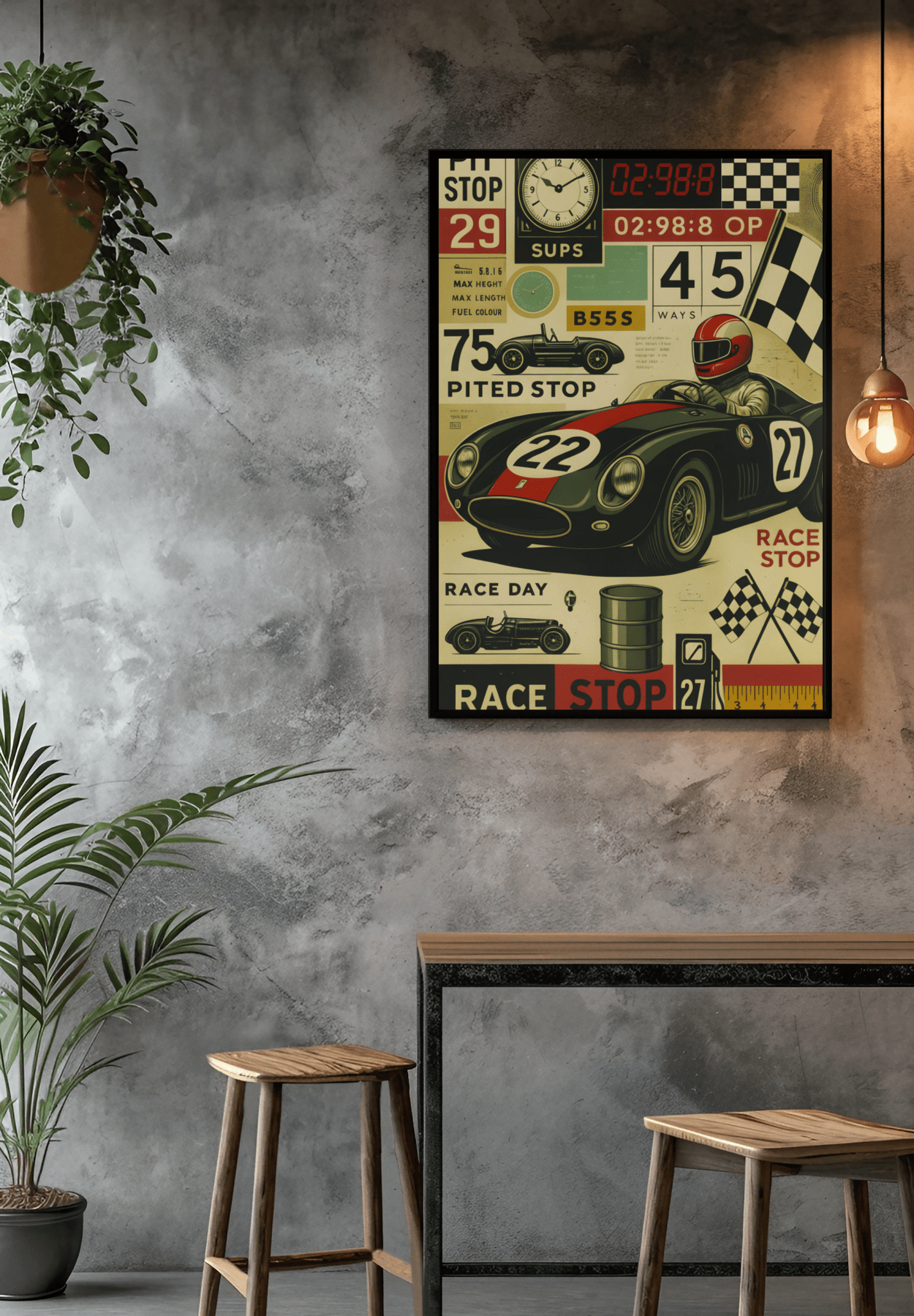 🏎️🏁Affiche Automobile Art' Design Encadrée - Aura Studio Déco