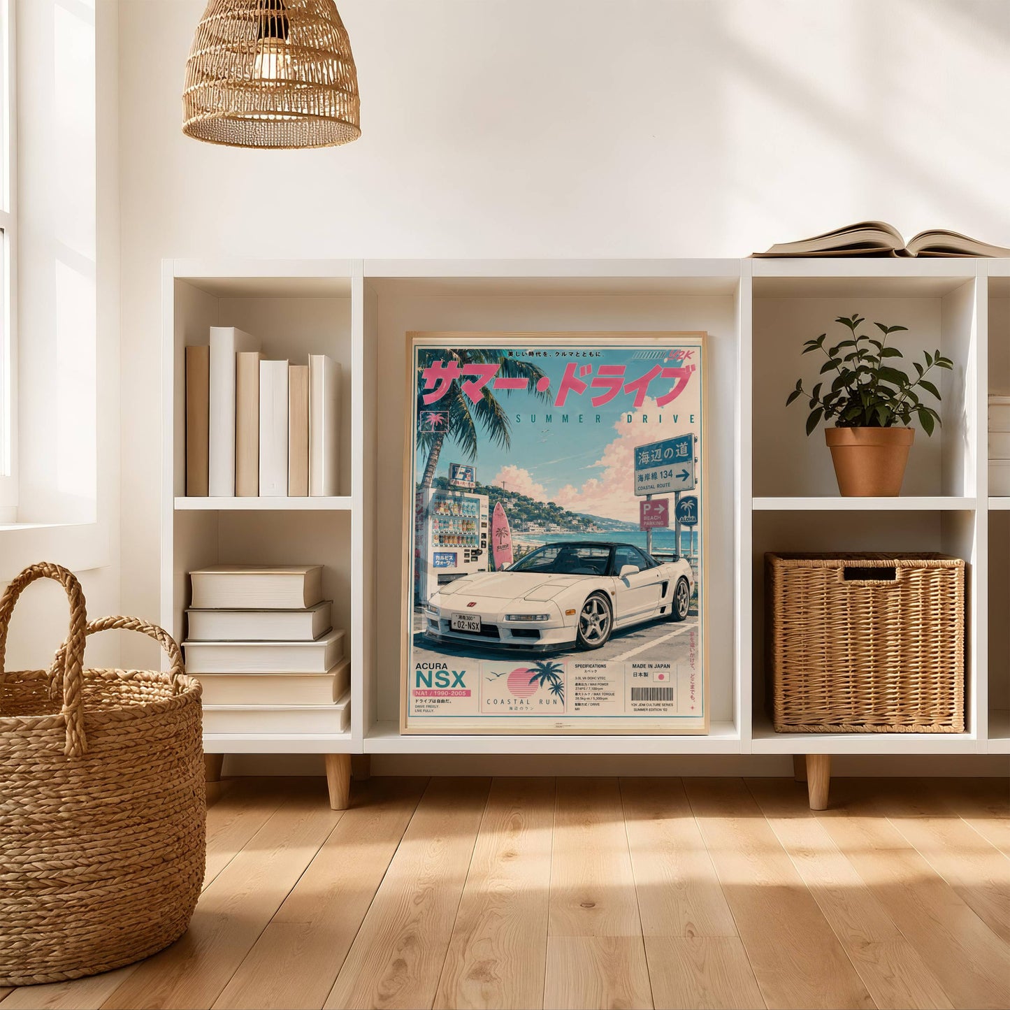 Acura NSX Sakura Drive Poster Vintage – Affiche JDM Japonaise Rétro Y2K