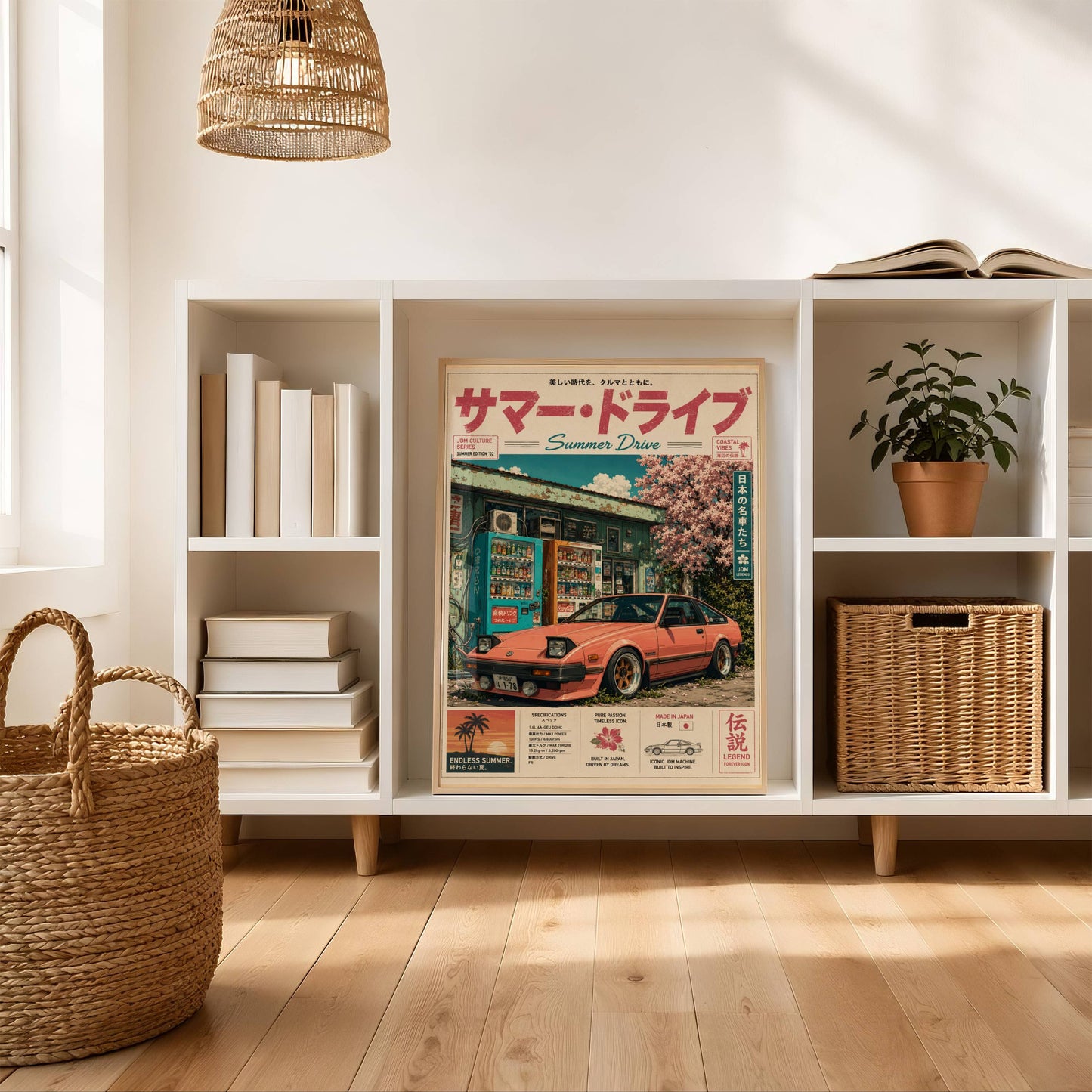 Toyota Celica XX Summer Drive Poster – Affiche JDM Vintage Japonaise Style Magazine Rétro