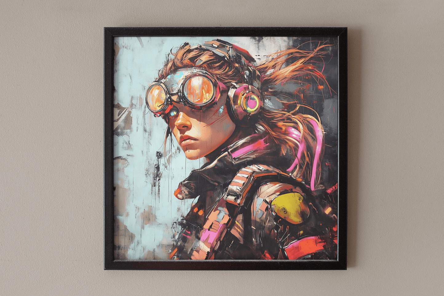 ☢️🧬Affiche Murale Survival Neon Fury Girls #5 - Aura Studio Déco