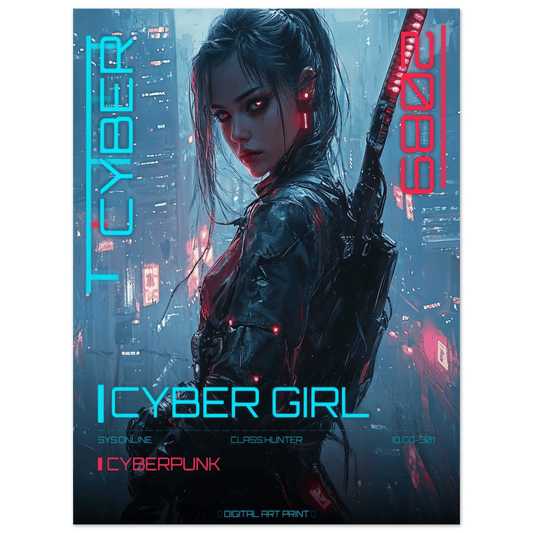 ☣️ Série limitée Art Cyberpunk - Poster Cybergirl Killer 2089 - Aura Studio Déco