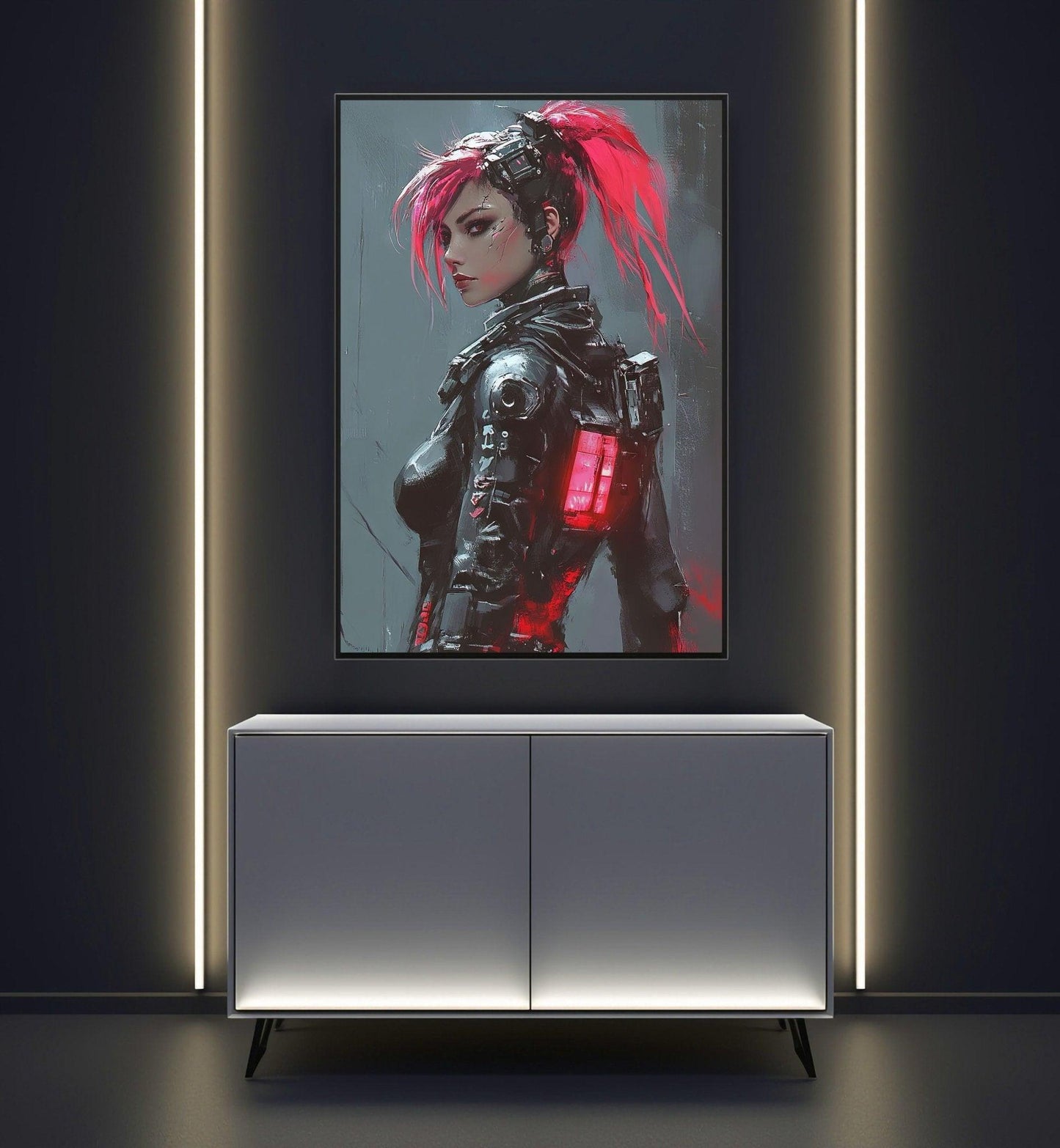 🧬Estampe d 'Art Affiche Cyber Girl Hors-série # 10 – Art Mural Cyberpunk - Aura Studio Déco