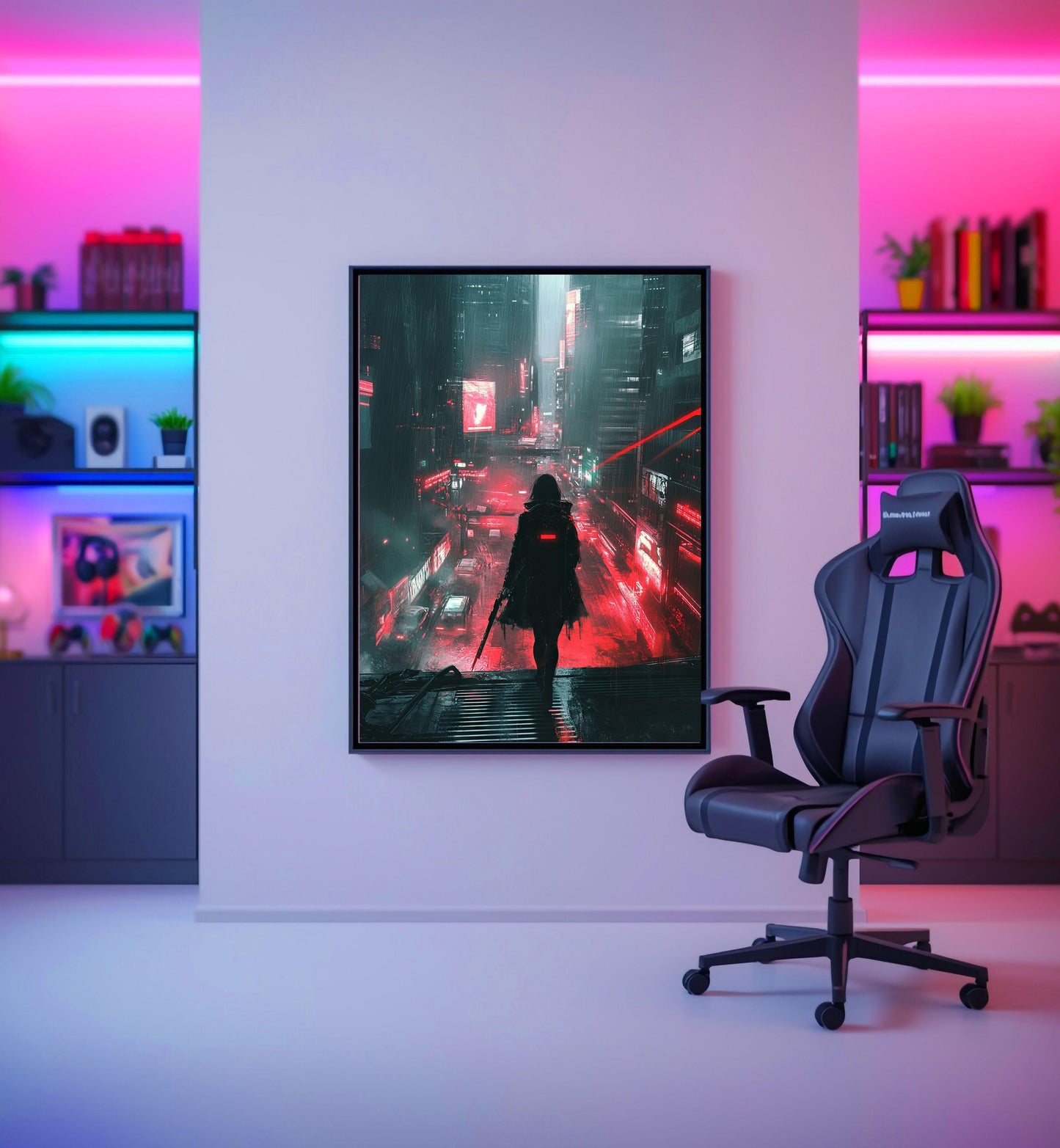 🧬Affiche Murale CYBERPUNK WAR GIRL ULTIMATE 7☢️ - Aura Studio Déco