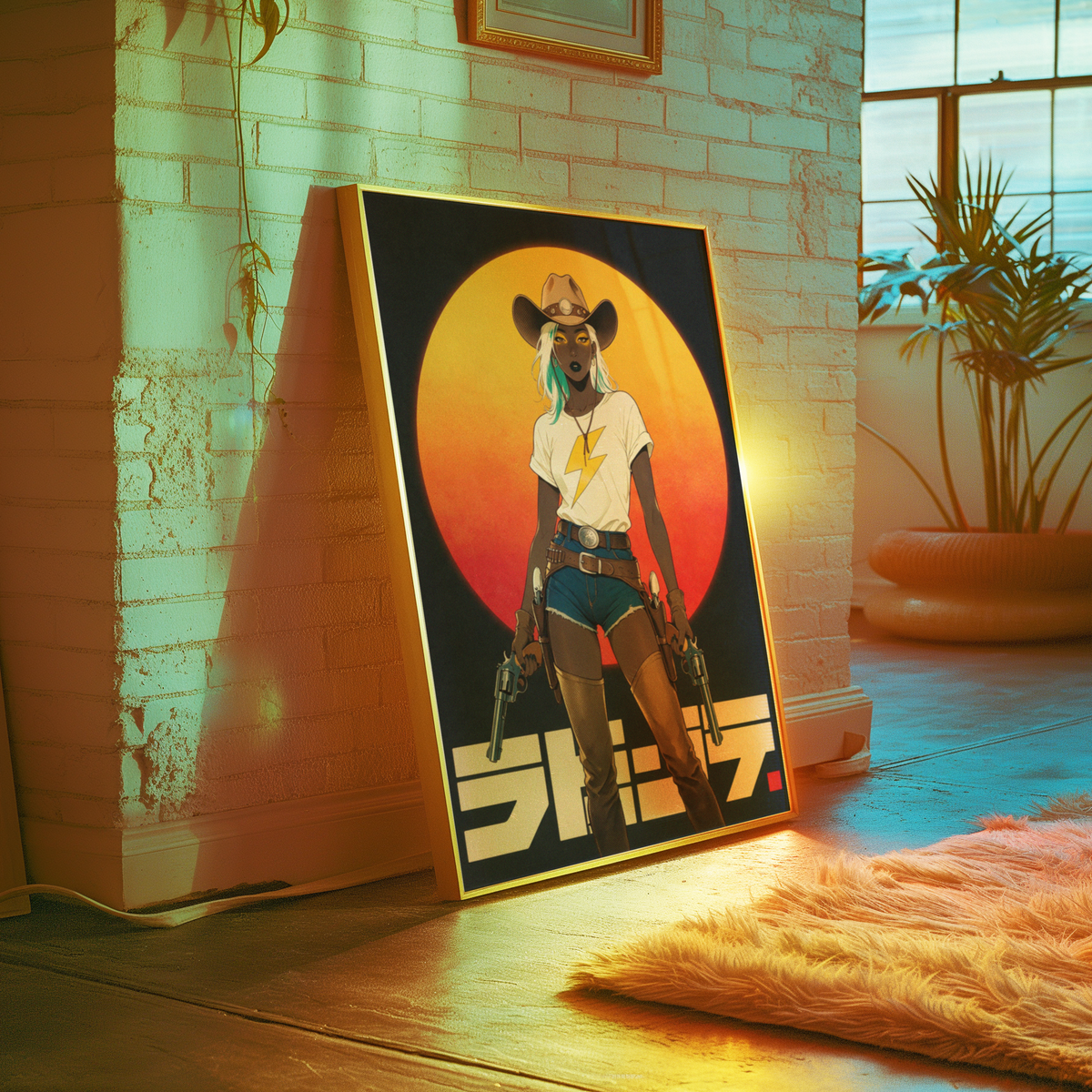 Affiche Cyber Cowgirl #01 | Art Western Futuriste & Cyberpunk