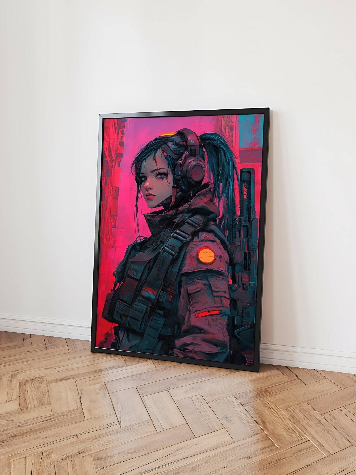 🧬Estampe d 'Art Affiche Cyber Girl Hors-série #3 – Art Mural Cyberpunk - Aura Studio Déco