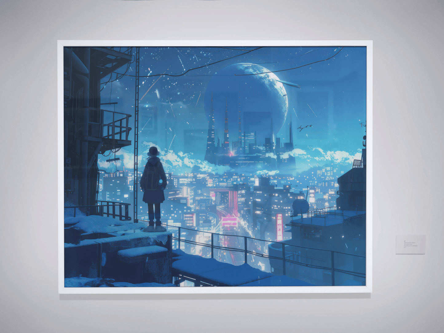 🐉🇯🇵✨ Affiche encadrée métal CLI-FI Anime Concept – Digital Horizon - Aura Studio Déco