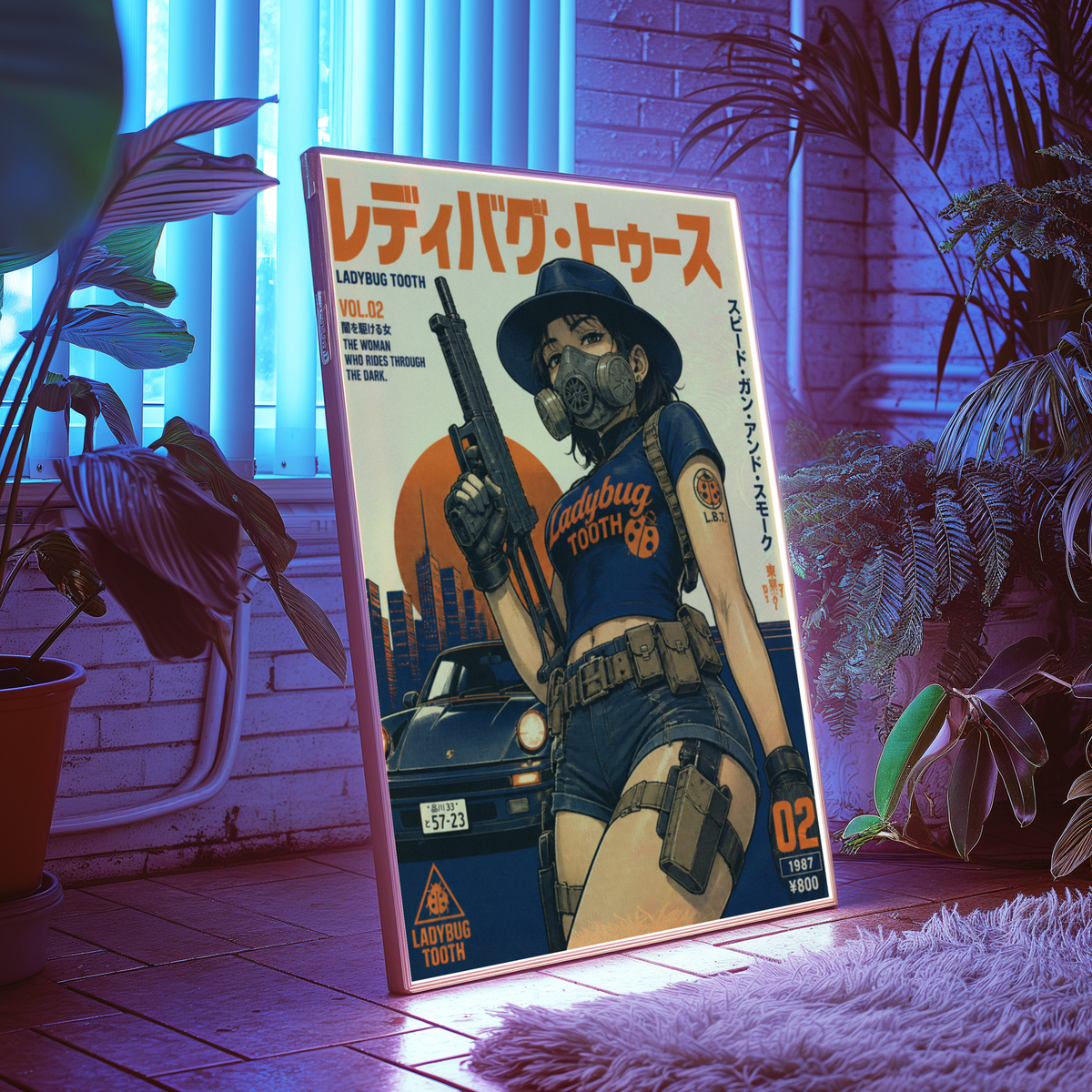 Affiche Cyberpunk Ladybug Tooth | Tokyo Noir & Anime