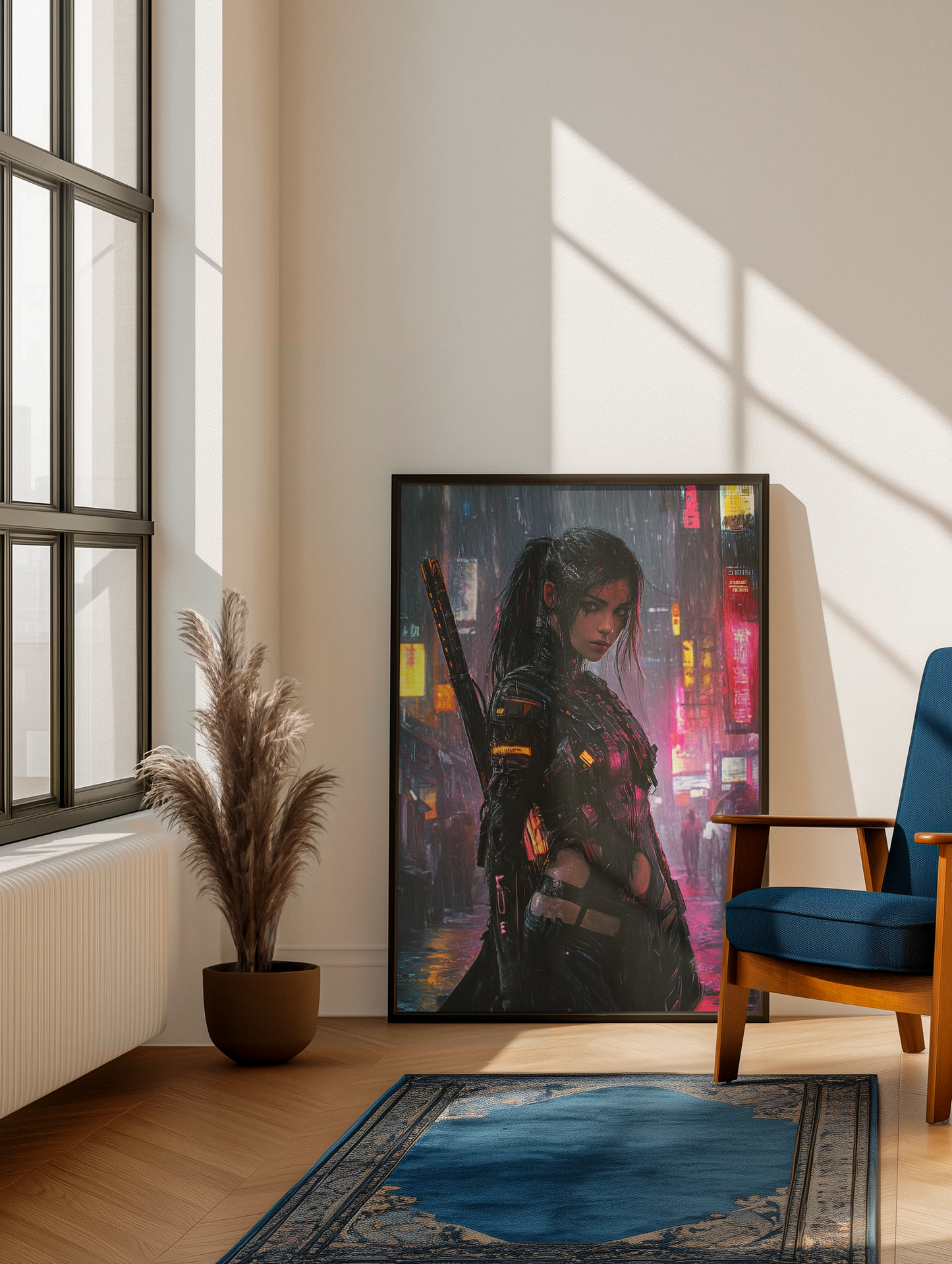 🧬Affiche Cyber Girl #38 – Art Mural Cyberpunk Futuriste - Aura Studio Déco