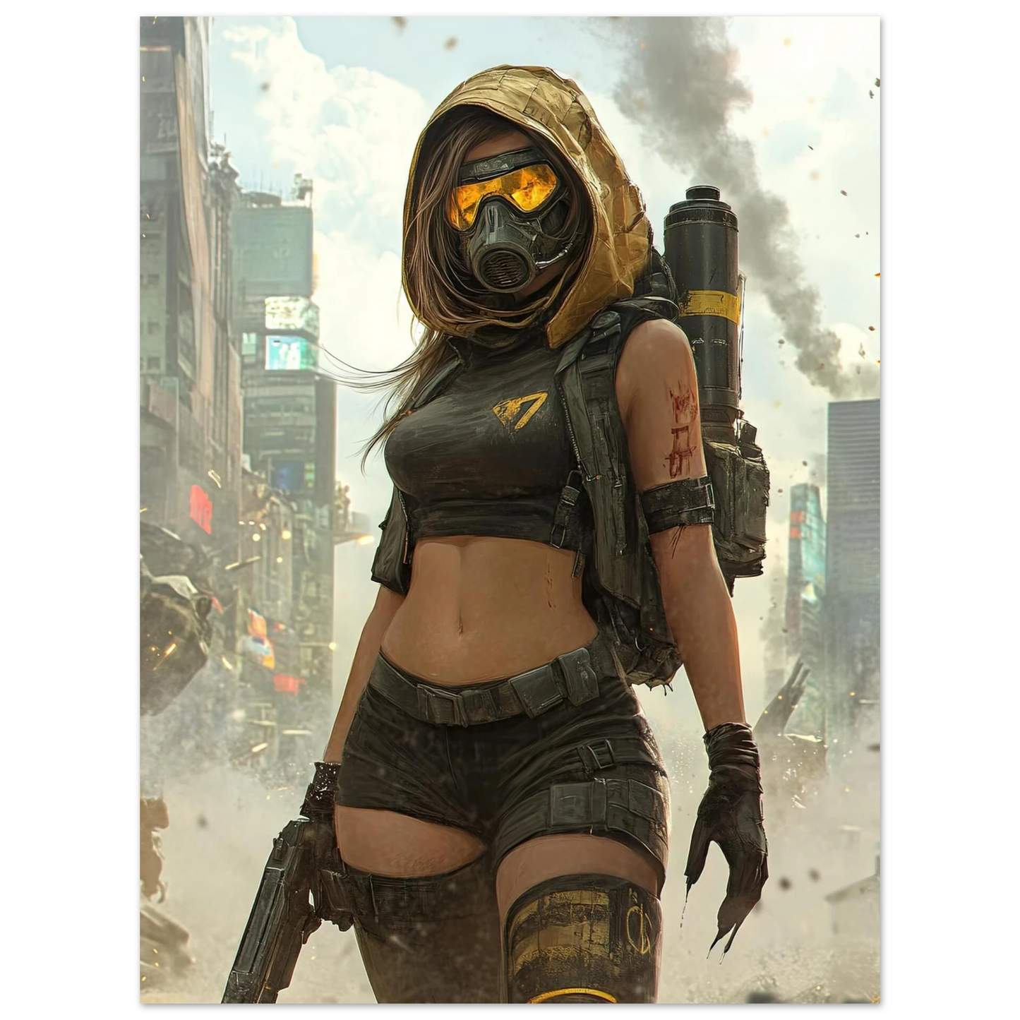 🌐Affiche Murale CYBERPUNK WAR GIRL ULTIMATE 22☢️ - Aura Studio Déco