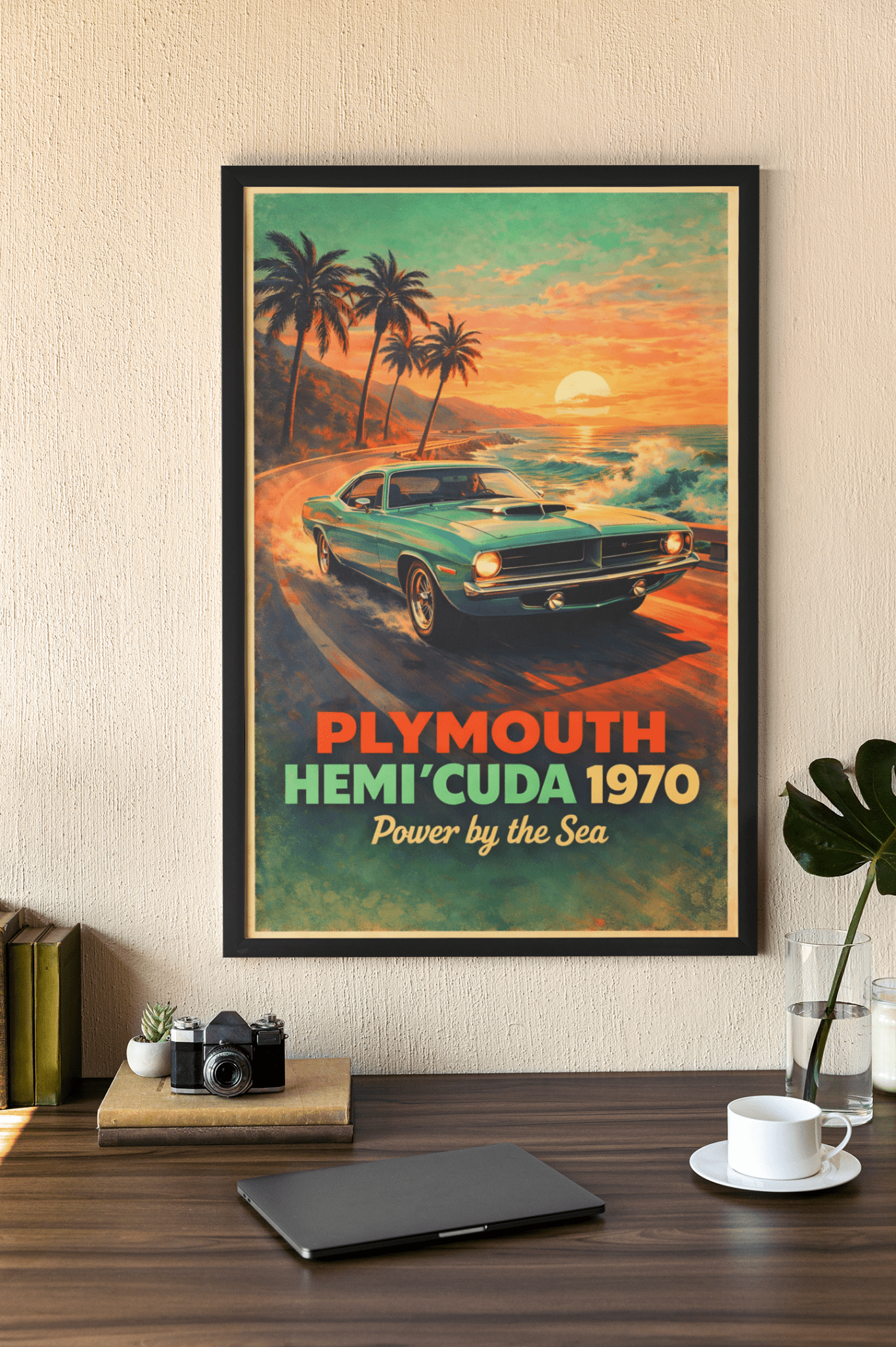🏎️🏁Affiche Automobile Art' Legend 4 Encadrée - Aura Studio Déco