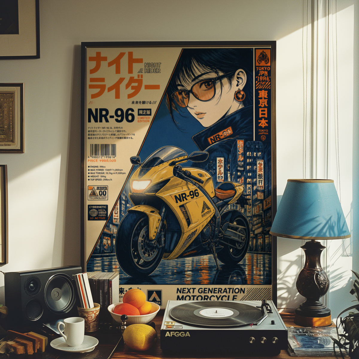 Affiche Moto Cyberpunk | Night Rider NR-96