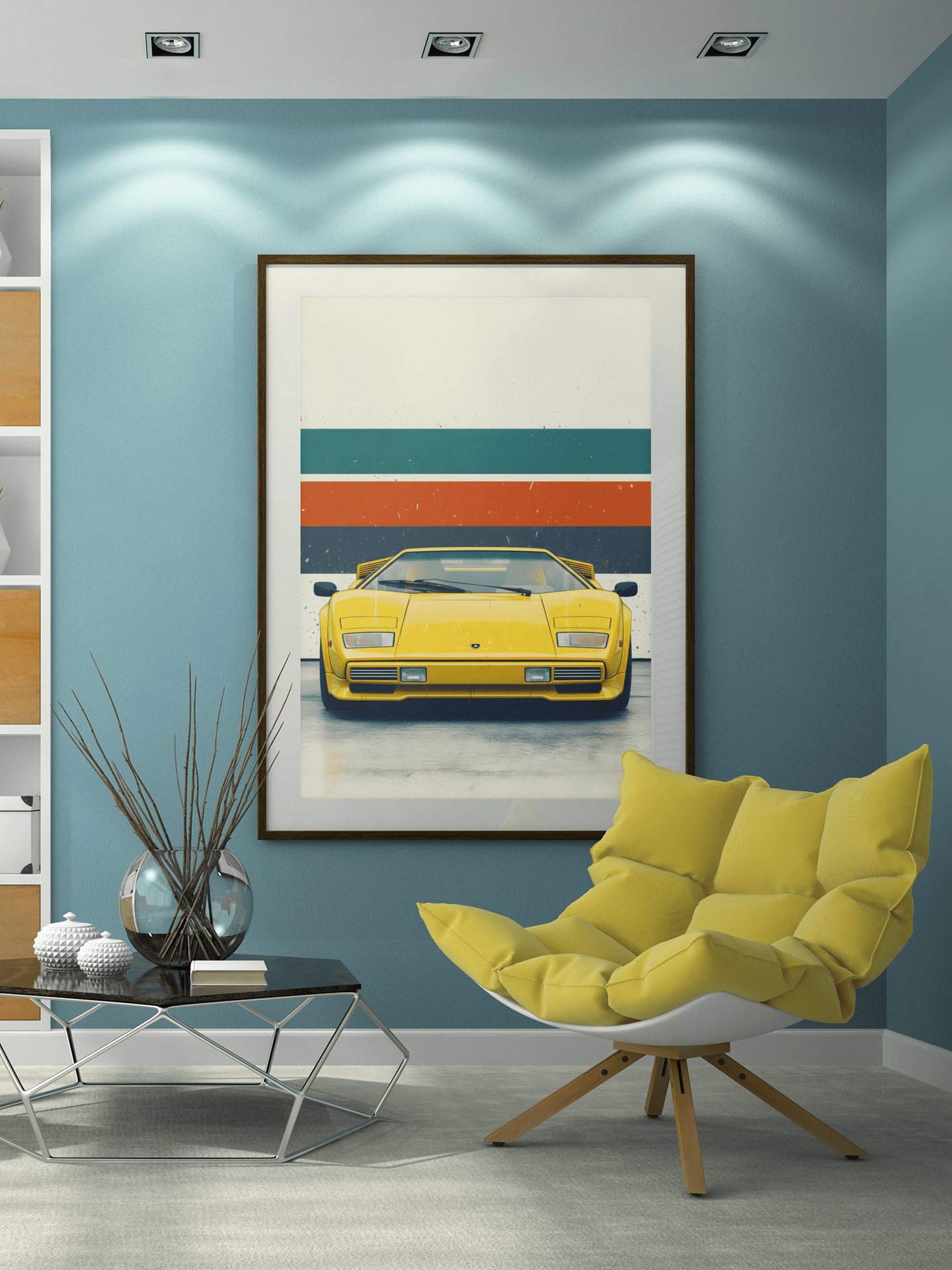🏎️🏁Affiche Automobile Art' 80's Encadrée - Aura Studio Déco