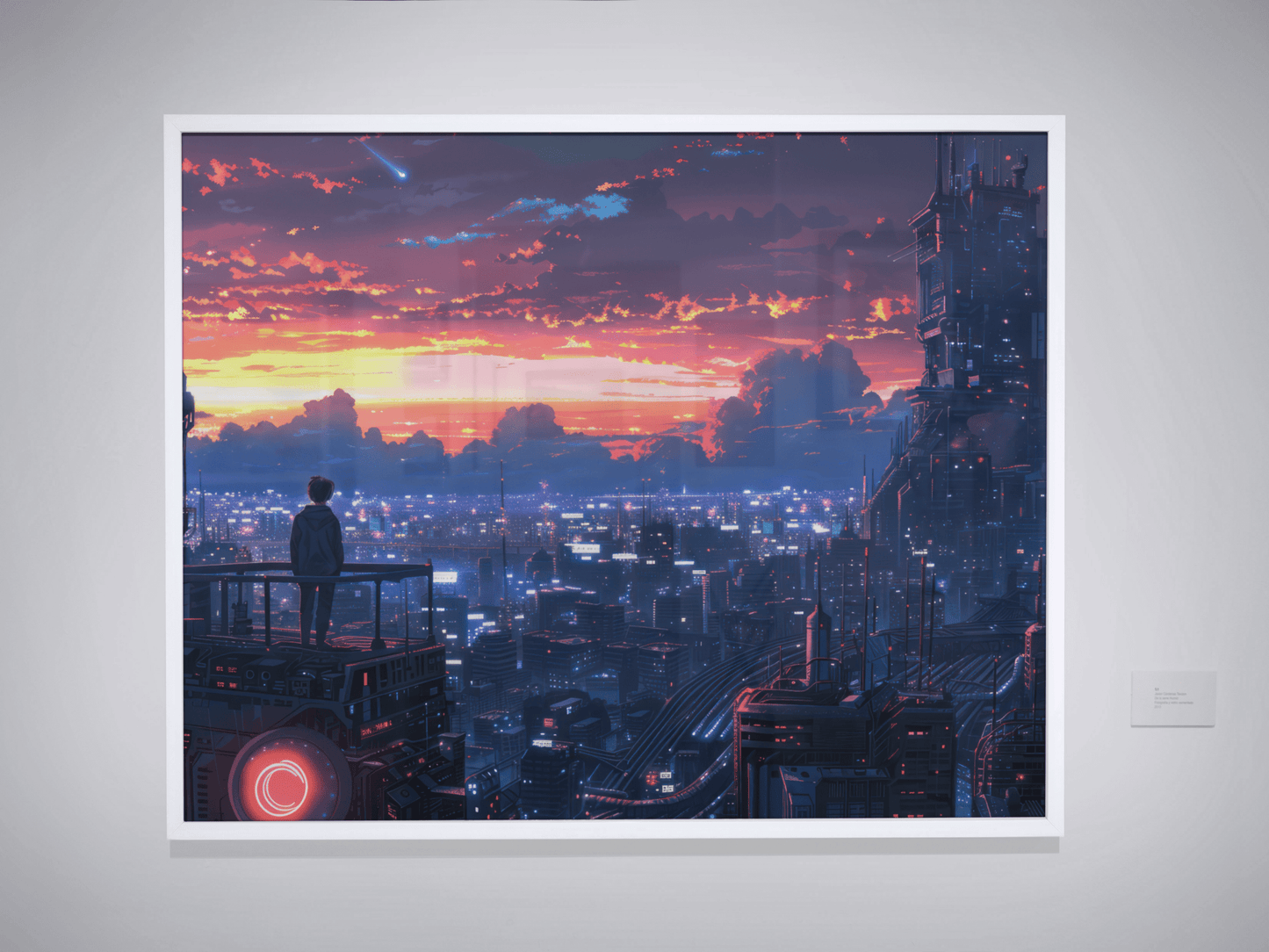 🐉🇯🇵✨ Affiche encadrée métal CLI-FI Anime Concept – Cyber Street - Aura Studio Déco