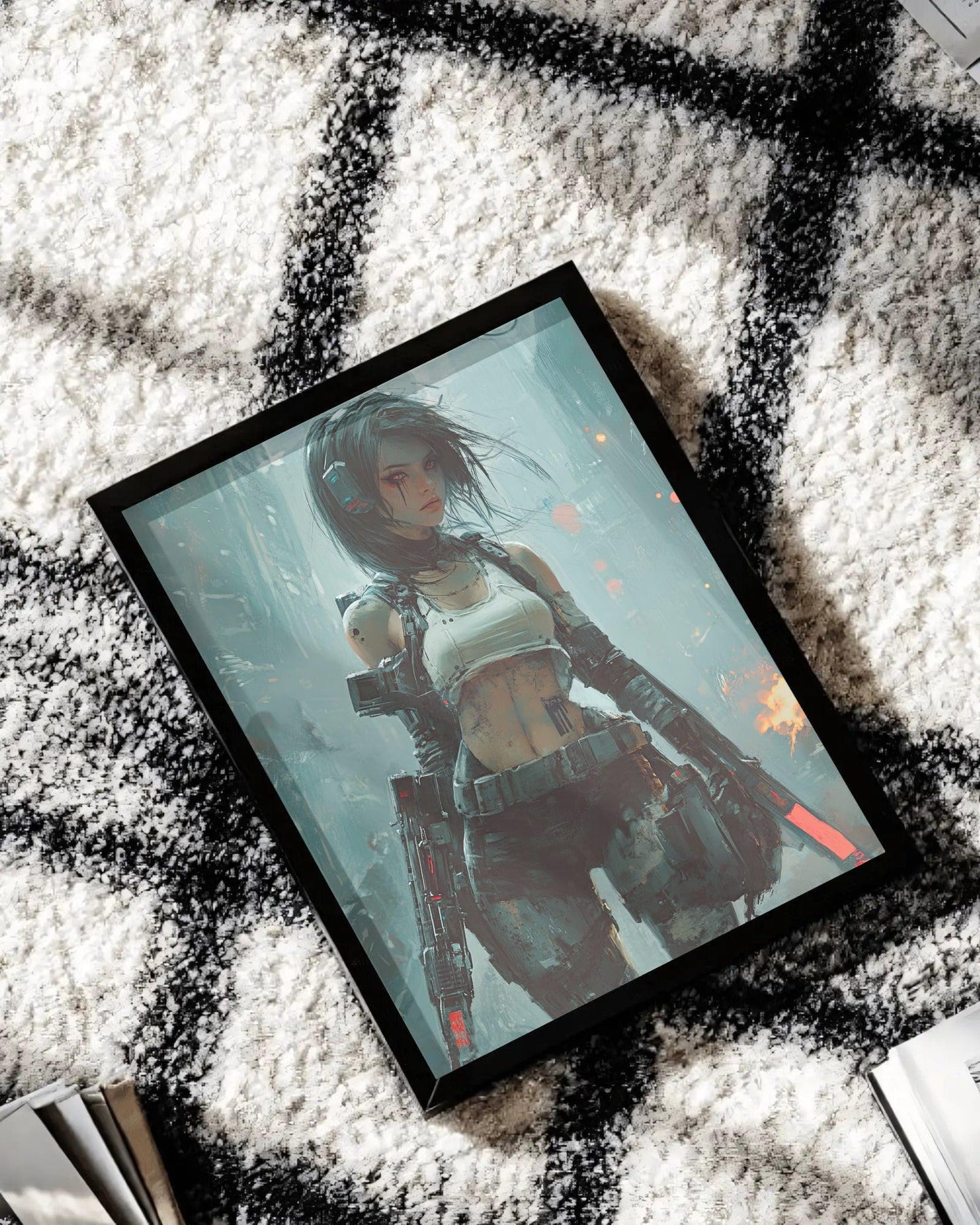 🌃Affiche Murale CYBERPUNK WAR GIRL ULTIMATE 6☢️ - Aura Studio Déco
