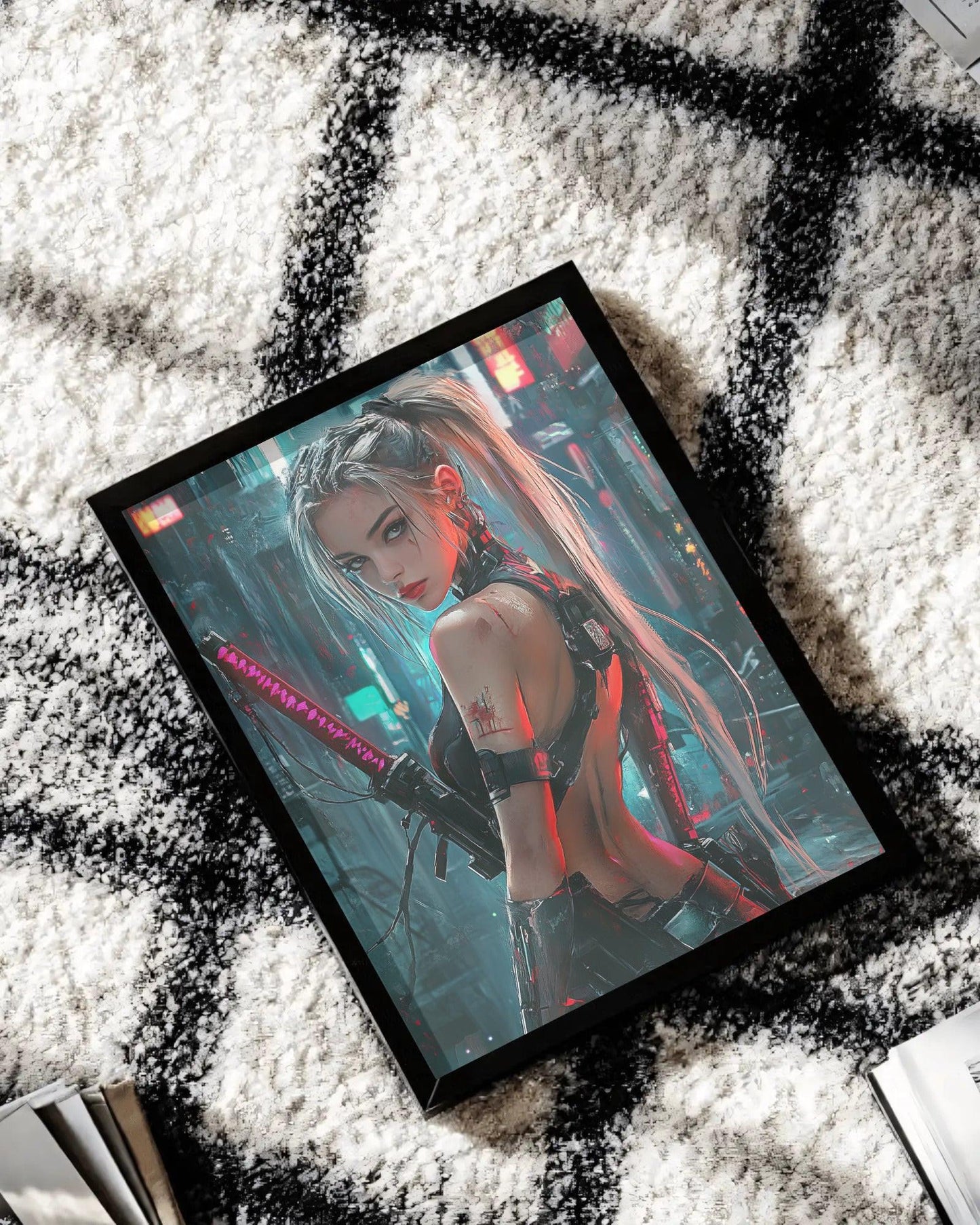 🎮Affiche murale Impresion Cybergirl Ultimate WAR SERIE 25☢️ - Aura Studio Déco