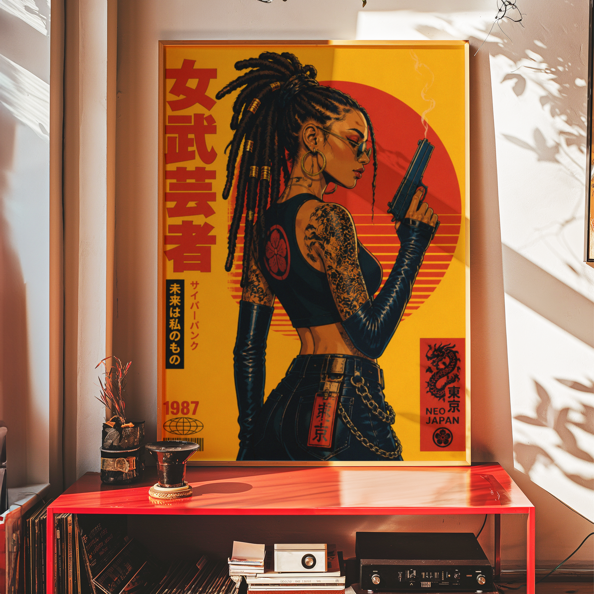 Affiche Cyberpunk Woman | Samurai & Neo Tokyo