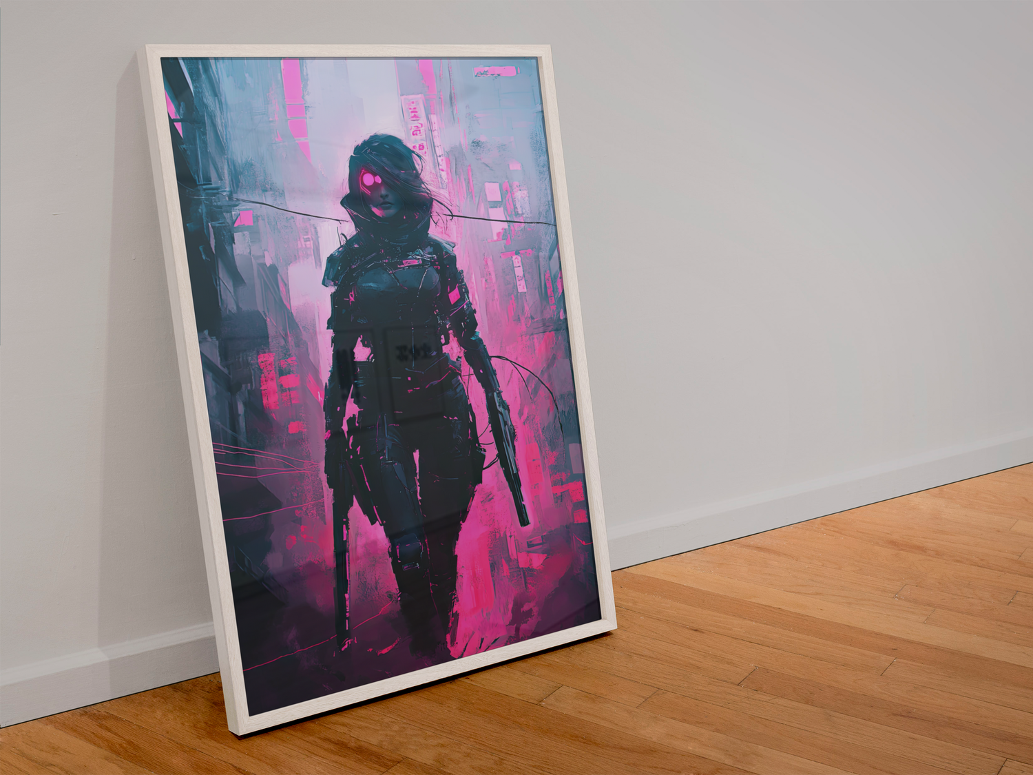 🧬Estampe d 'Art Cyber Girl Hors-série Art Mural Cyberpunk