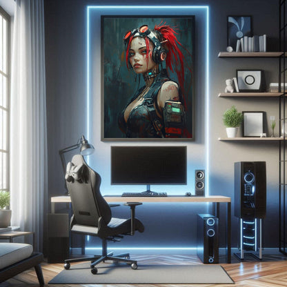 🌃Affiche Murale CYBERPUNK WAR GIRL ULTIMATE SERIE  19☢️ - Aura Studio Déco