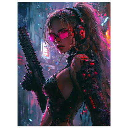 🧬Estampe d 'Art Affiche Cyber Girl Hors-série #4 – Art Mural Cyberpunk - Aura Studio Déco