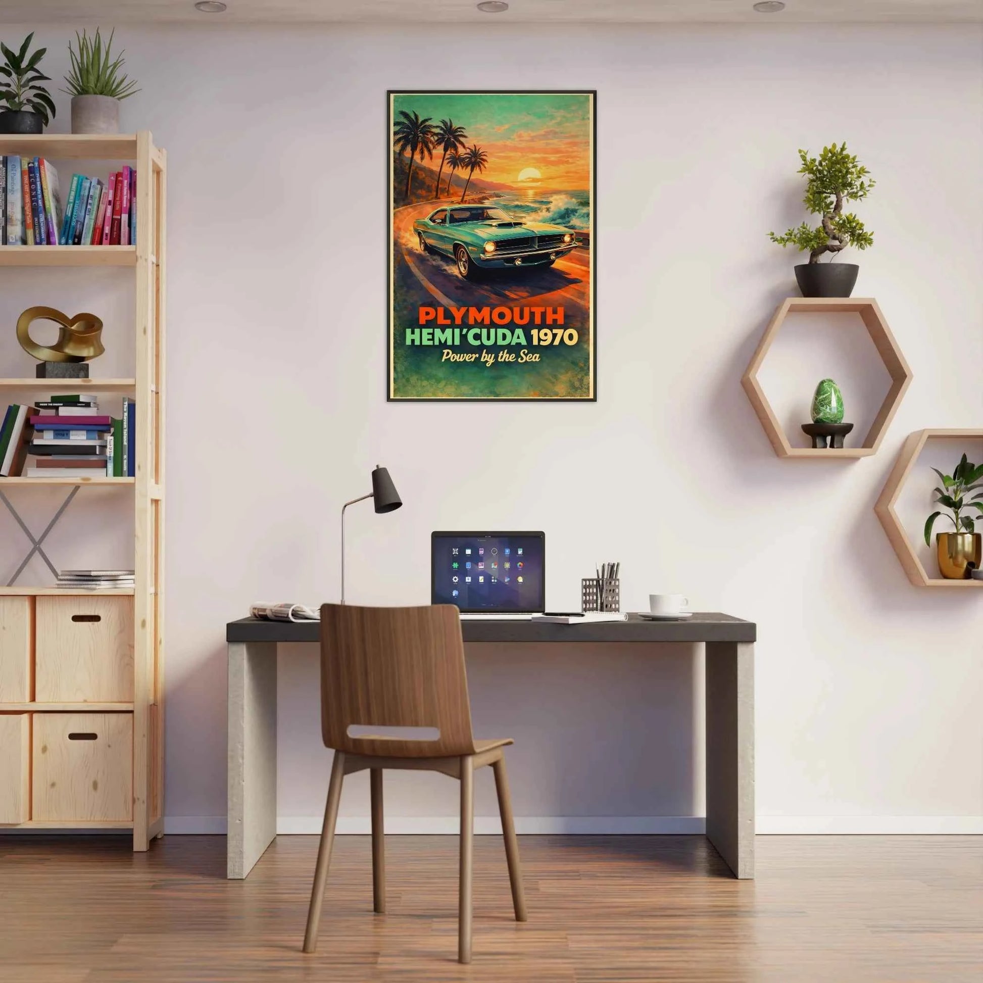 🏎️🏁Affiche Automobile Art' Legend 4 Encadrée - Aura Studio Déco
