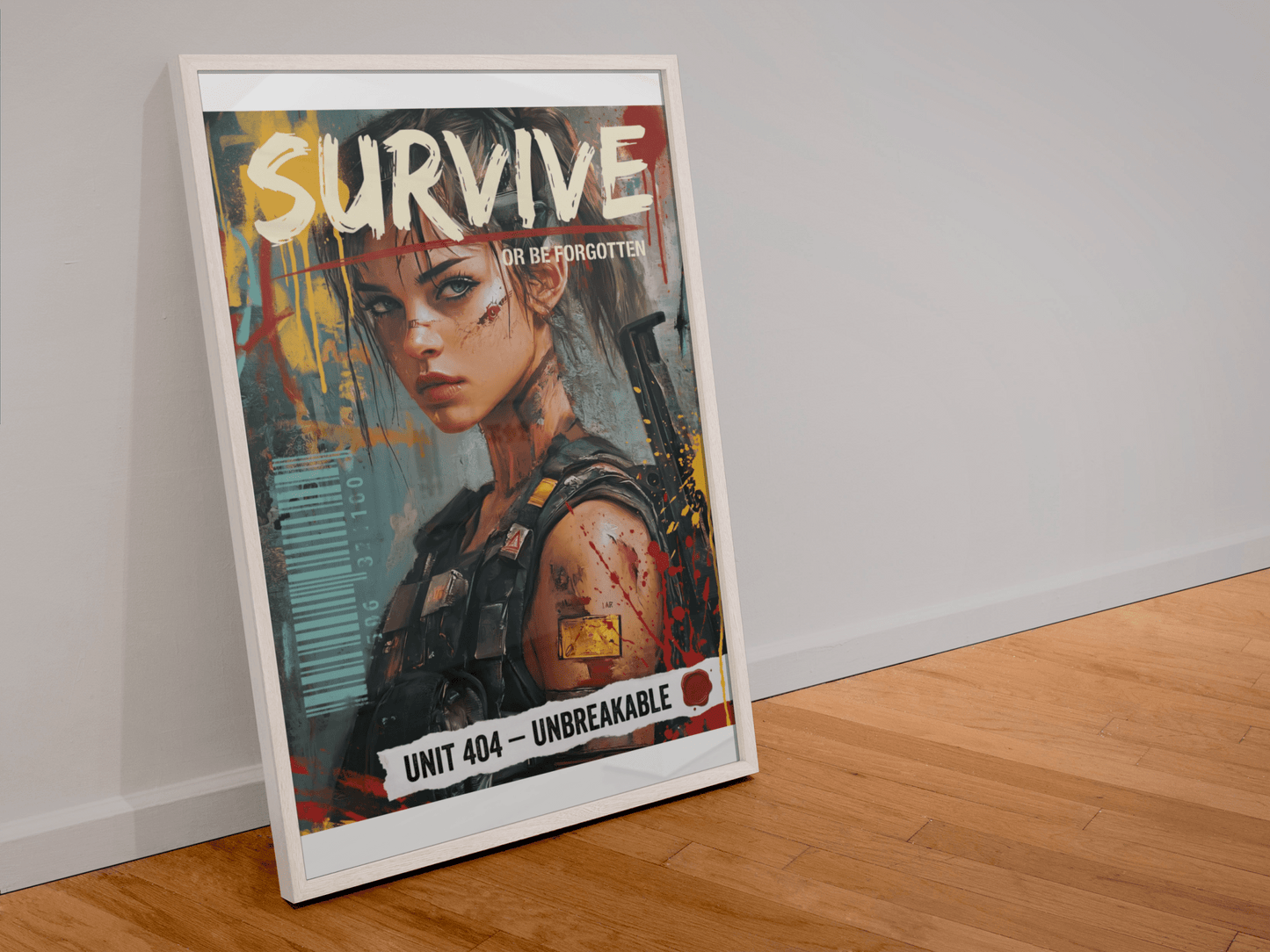 ☣️🧬 Série limitée Art Cyberpunk - Poster Cybergirl Unit 404 - Aura Studio Déco