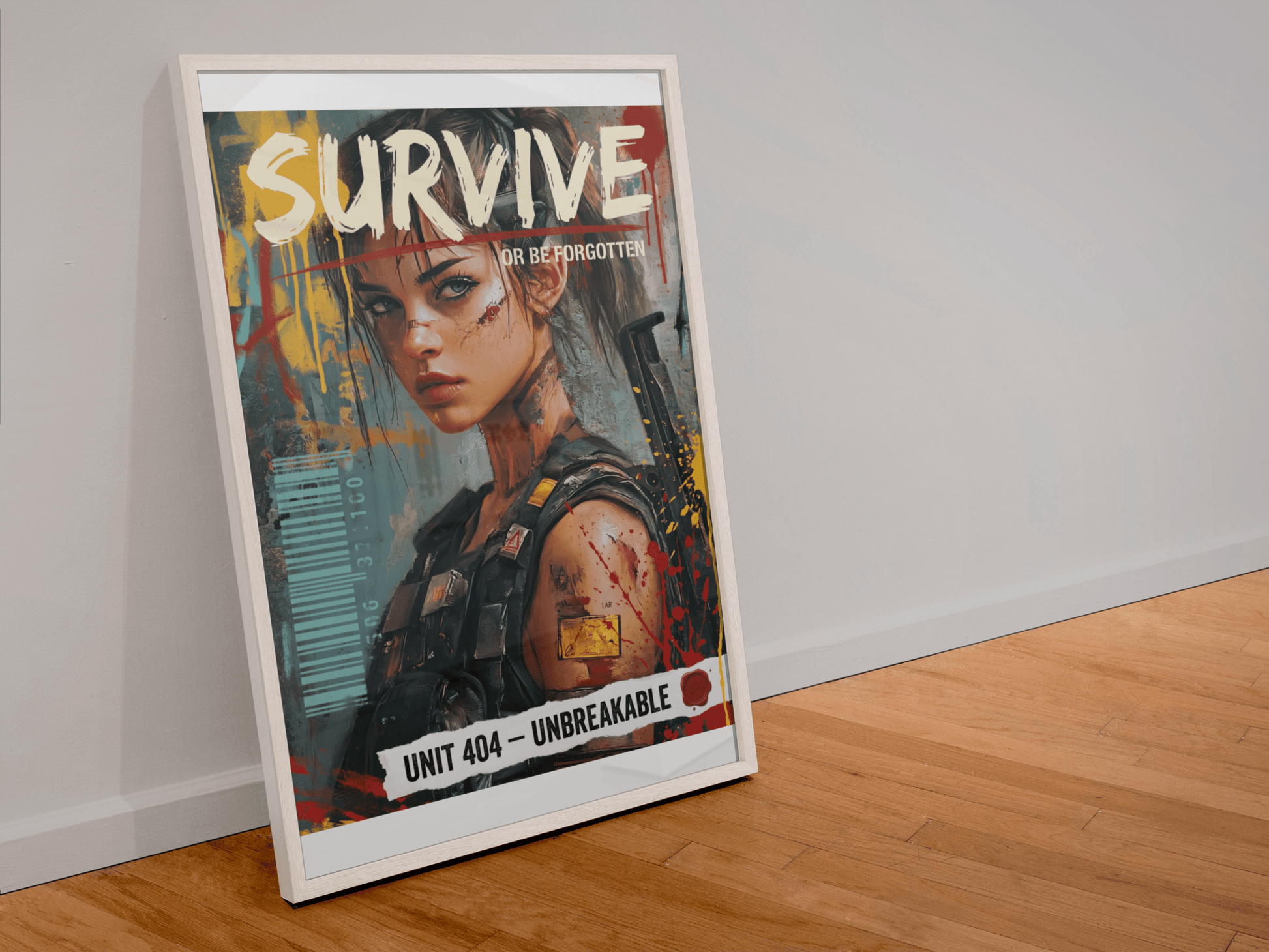 ☣️🧬 Série limitée Art Cyberpunk - Poster Cybergirl Unit 404 - Aura Studio Déco