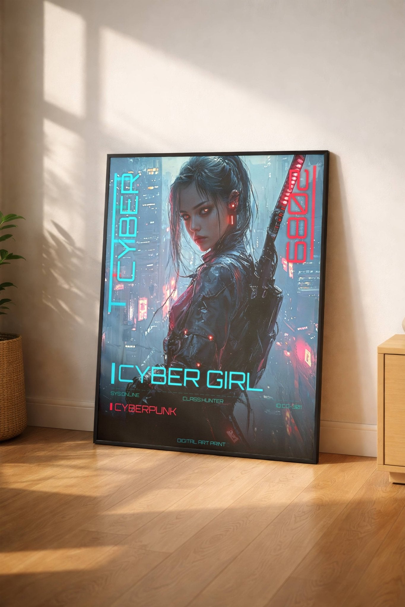 ☣️ Série limitée Art Cyberpunk - Poster Cybergirl Killer 2089 - Aura Studio Déco