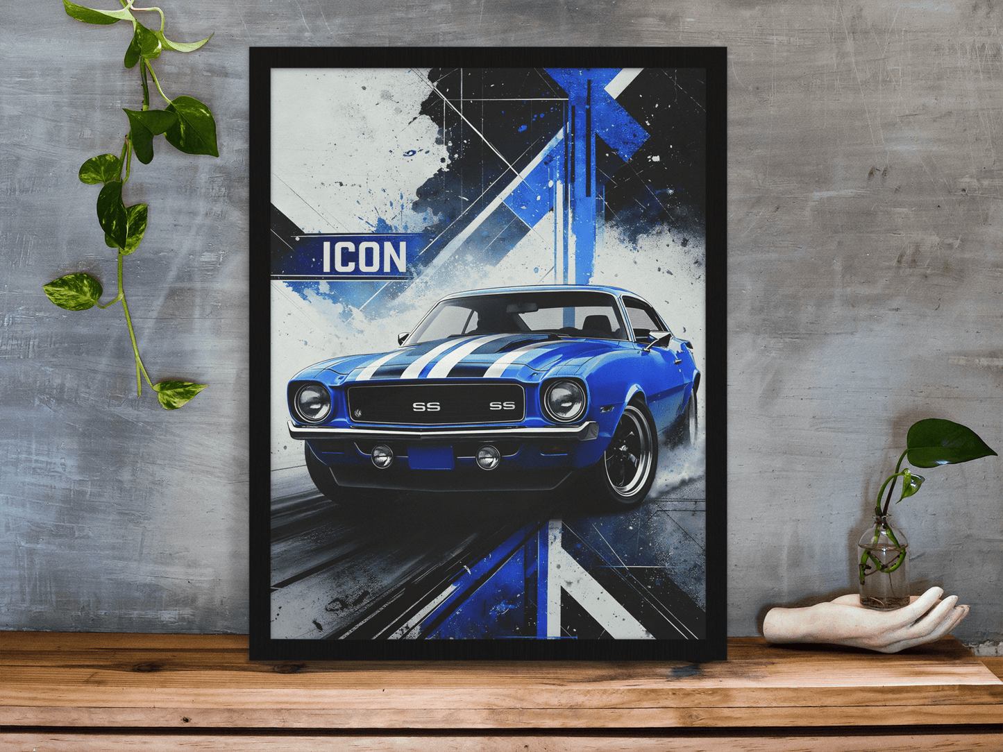 🏎️🏁Affiche Automobile Art' Icon Encadrée - Aura Studio Déco