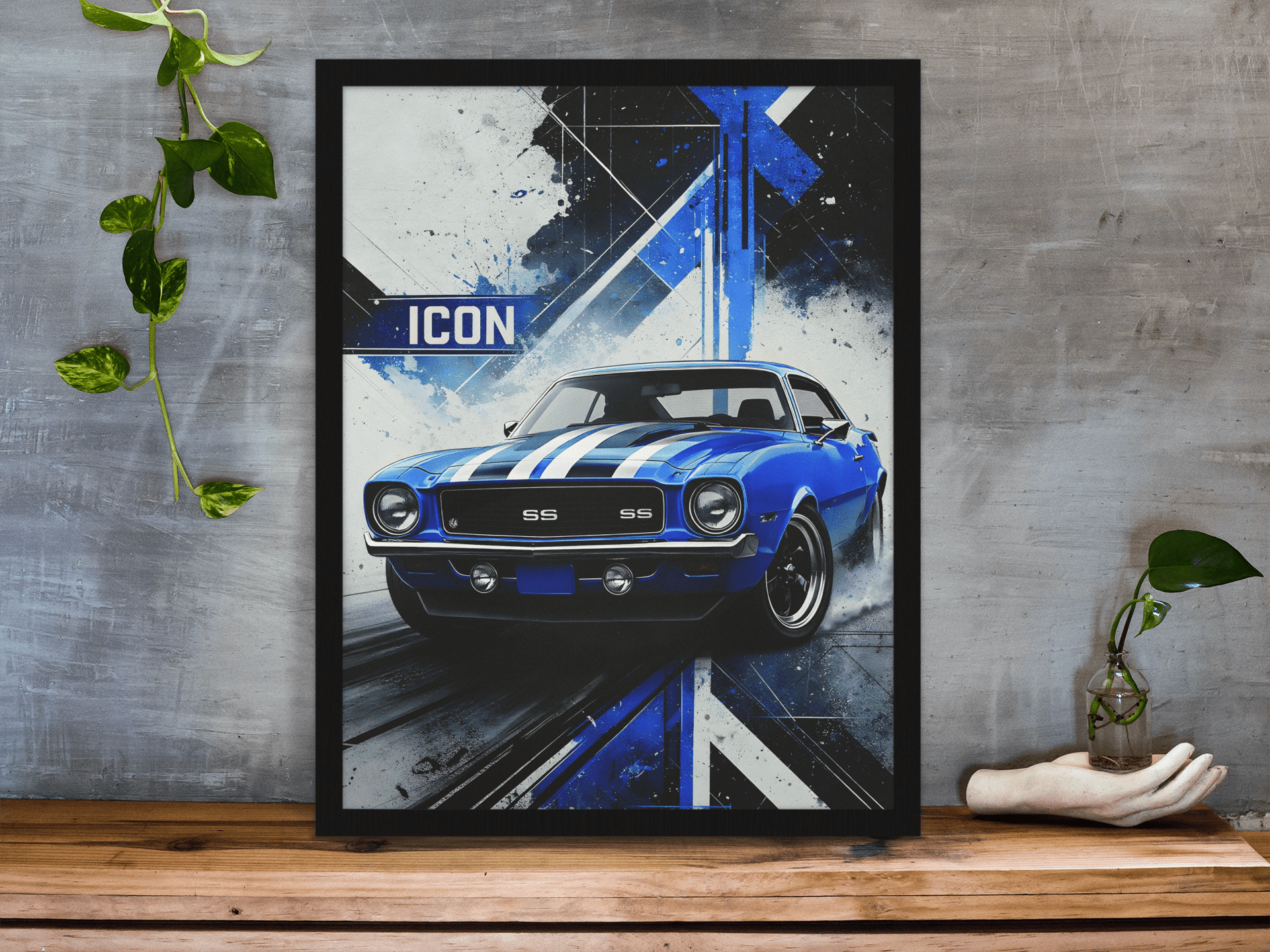 🏎️🏁Affiche Automobile Art' Icon Encadrée - Aura Studio Déco