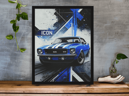 🏎️🏁Affiche Automobile Art' Icon Encadrée - Aura Studio Déco