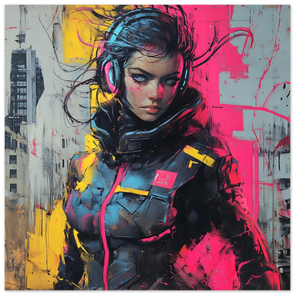 ☢️🧬Affiche Murale Survival Neon Fury Girls #7 - Aura Studio Déco