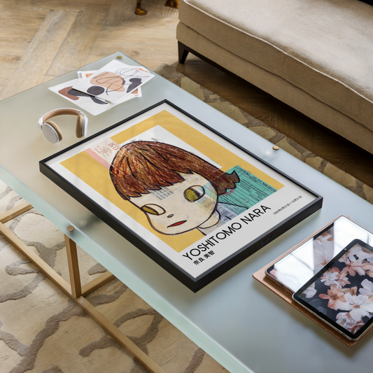 Yoshitomo Nara Girl in Colorful Landscape Poster, Japanese Contemporary Art Print, Nature Wall Decor
