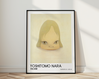 Yoshitomo Nara Blonde Girl Portrait Poster, Golden Eyes Japanese Contemporary Art Print, Minimalist Wall Decor