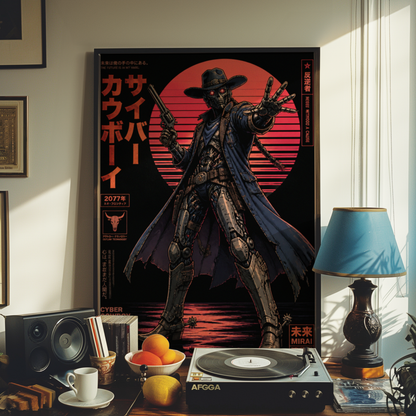 Affiche Cyber Cowboy #02 | Robot Cowboy & SF