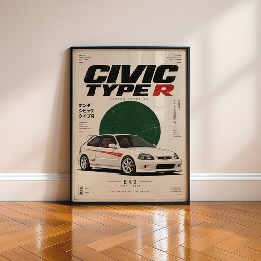Japanese JDM Car Poster, 90s Sports Car Wall Art, Retro Automotive Print, Vintage Racing Garage Decor