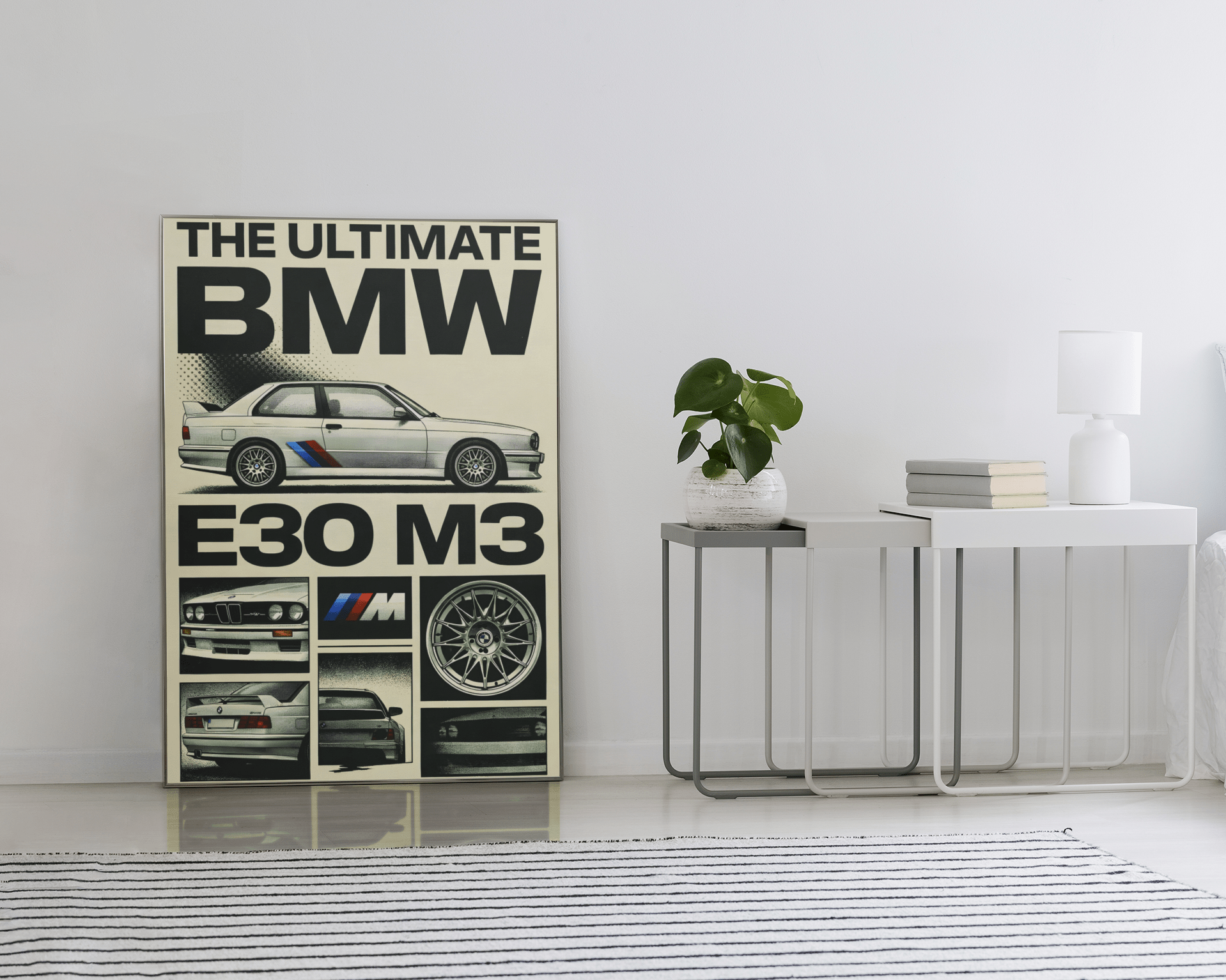 🏆🀣📺 Affiche Automobile Vintage Legend 90's Collage - Aura Studio Déco