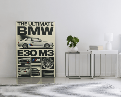🏆🀣📺 Affiche Automobile Vintage Legend 90's Collage - Aura Studio Déco