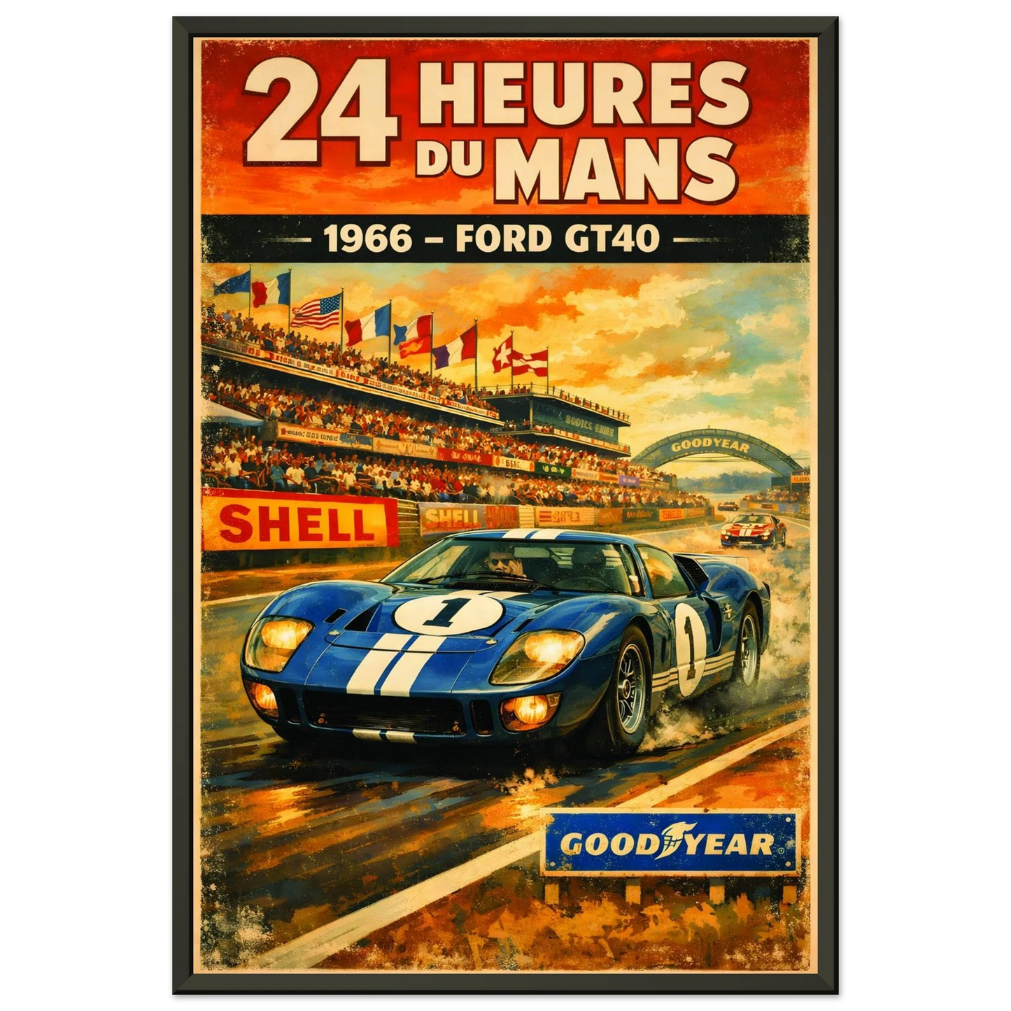 🏎️🏁Affiche Automobile Art' Race Encadrée - Aura Studio Déco