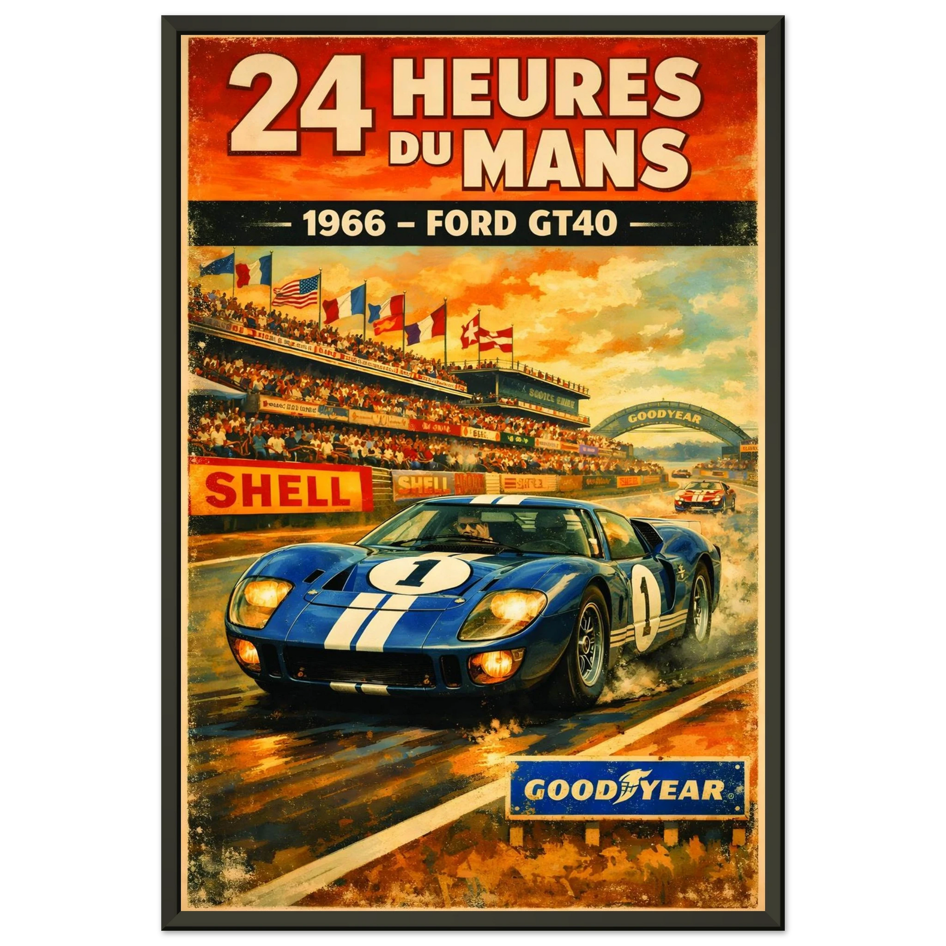 🏎️🏁Affiche Automobile Art' Race Encadrée - Aura Studio Déco