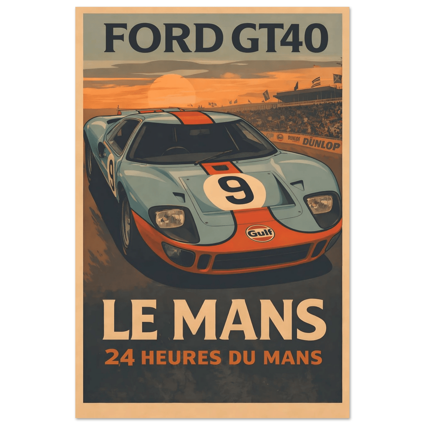 🏆🀣📺 Affiche Automobile Vintage Race Legend - Aura Studio Déco
