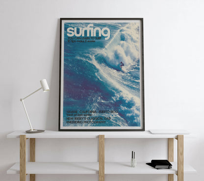 Affiche Grande Vague – Art mural surf rétro océan