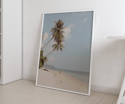Affiche Plage Tropicale et Palmiers – Évasion Balnéaire Minimaliste | Poster sur Papier Mat