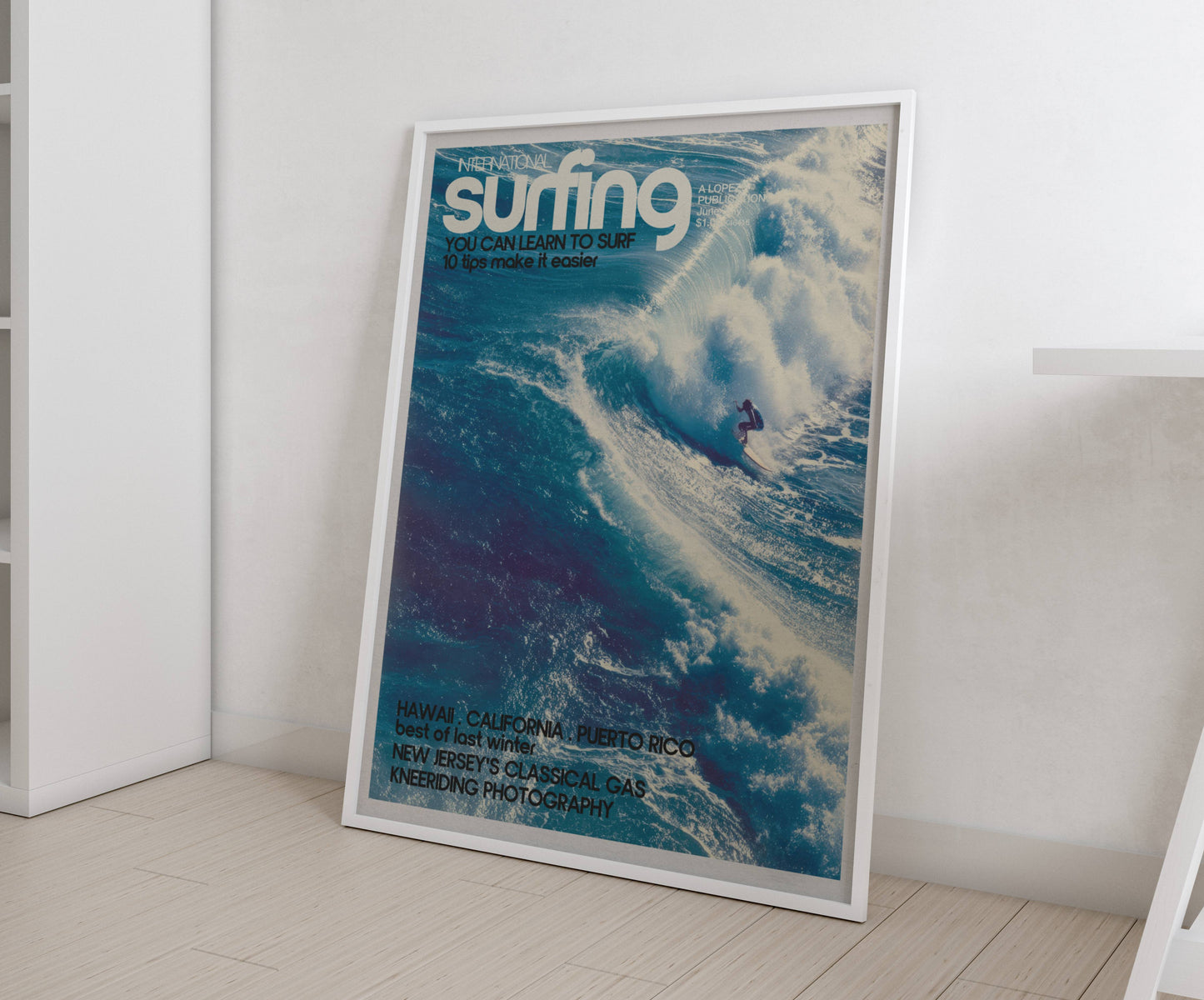 Affiche Grande Vague – Art mural surf rétro océan
