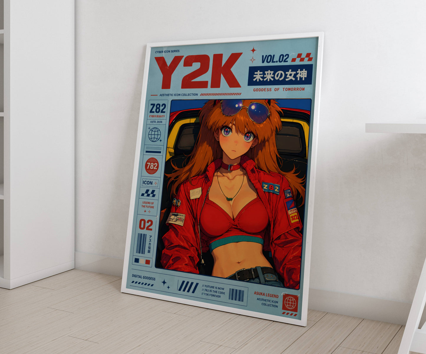 Y2K Magazine Cover Poster | Retro Anime Fashion Art Print | Streetwear Aesthetic Wall Decor | Pop Culture Poster