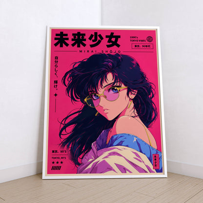 Affiche Anime Fashion | Japanese City Pop Girl & Y2K