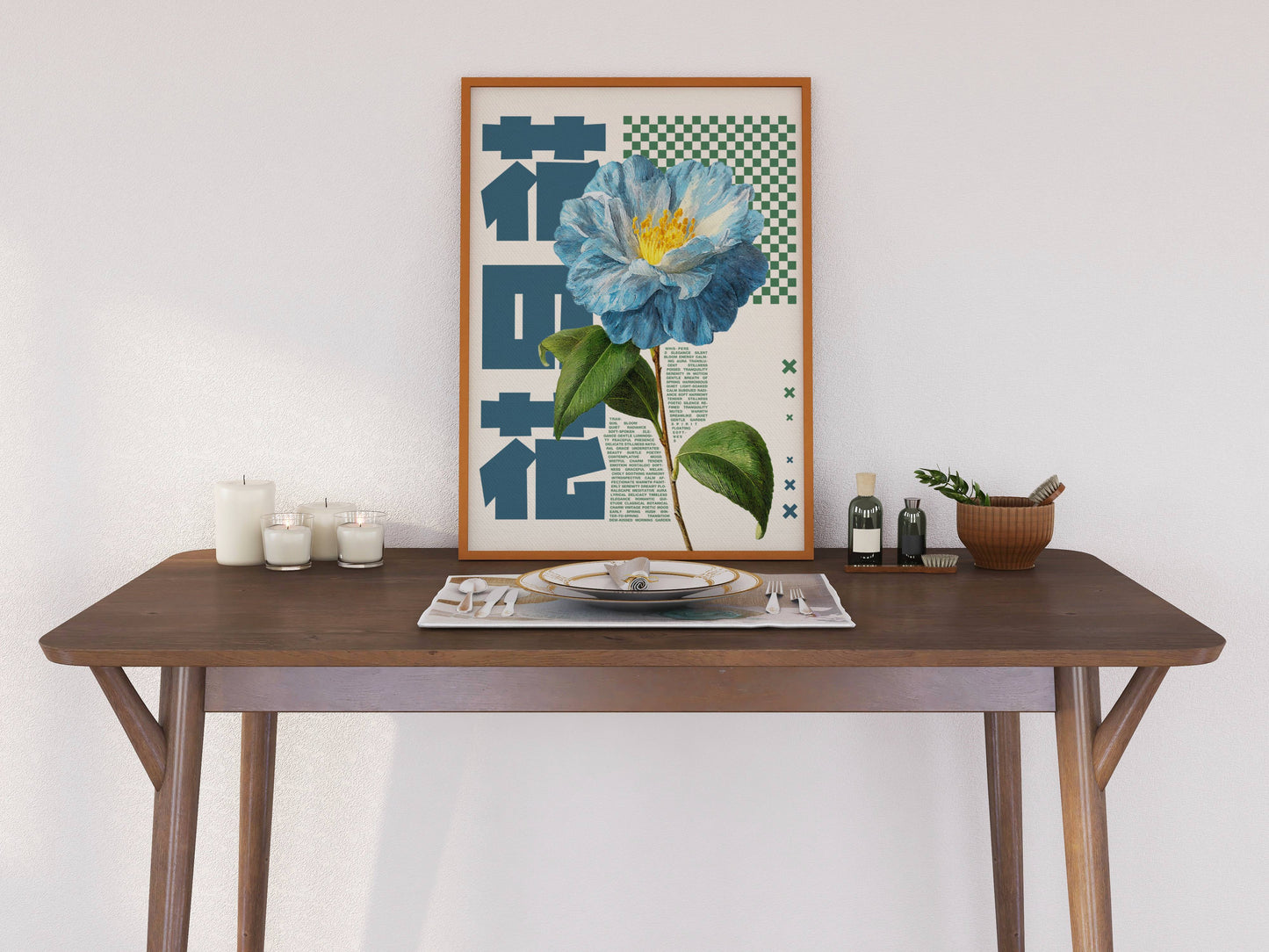 Affiche Fleur Bleue Japonaise – Art mural vintage contemporain