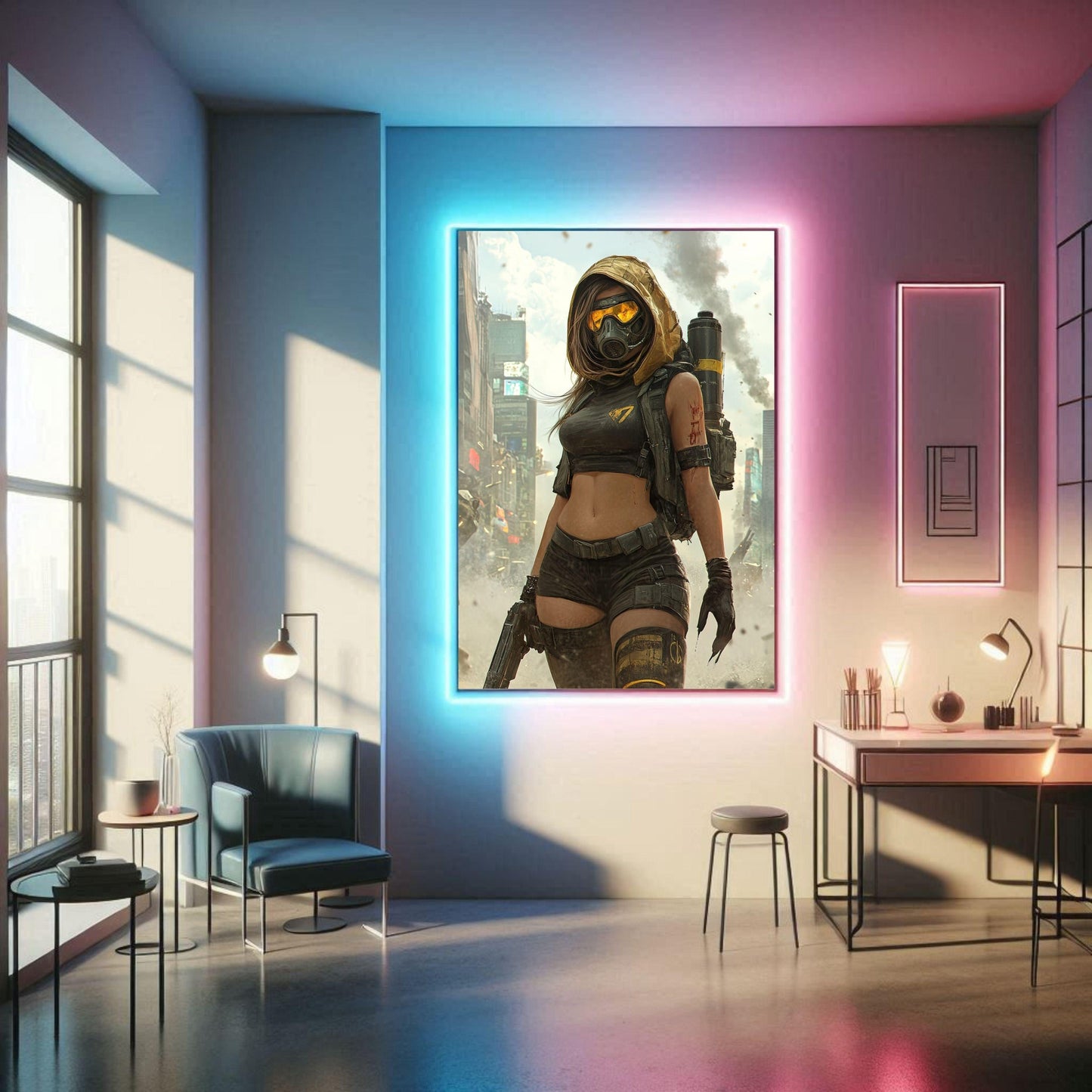 🌐Affiche Murale CYBERPUNK WAR GIRL ULTIMATE 22☢️ - Aura Studio Déco