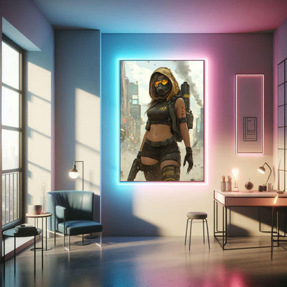 🌐Affiche Murale CYBERPUNK WAR GIRL ULTIMATE 22☢️ - Aura Studio Déco